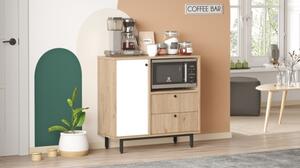 Mobile Cucina Con Vano Microonde 1 Anta 2 Cassetti Claudia Rovere E Bianco