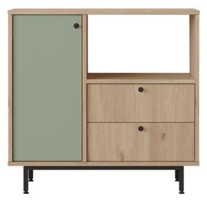 Mobile Cucina Con Vano Microonde 1 Anta 2 Cassetti Claudia Rovere E Verde Salvia