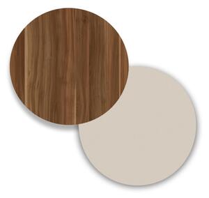 Tavolo Da Cucina Alto Con Ripiani Laterali 120x52x102H Clark Noce E Beige