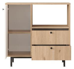 Mobile Cucina Con Vano Microonde 1 Anta 2 Cassetti Claudia Rovere E Bianco