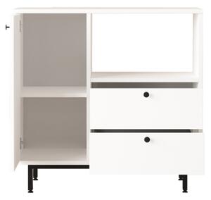 Mobile Cucina Con Vano Microonde 1 Anta 2 Cassetti Claudia Bianco
