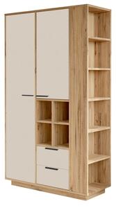 Armadio Da Ingresso Multifunzione Con Ripiani E Barra Appendiabiti Fortis Rovere E Beige