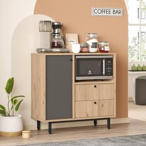 Mobile Cucina Con Vano Microonde 1 Anta 2 Cassetti Claudia Rovere E Antracite