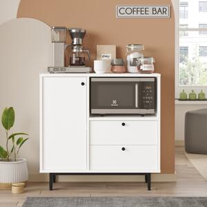 Mobile Cucina Con Vano Microonde 1 Anta 2 Cassetti Claudia Bianco