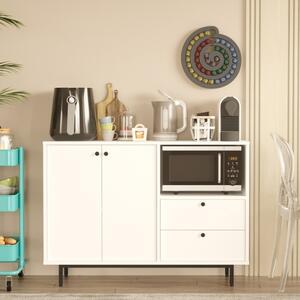 Mobile Cucina Con Vano Microonde 2 Ante 2 Cassetti Claudia Bianco