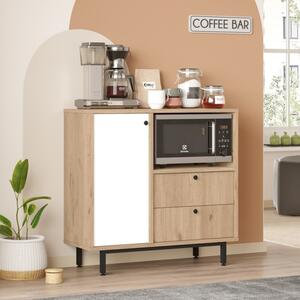 Mobile Cucina Con Vano Microonde 1 Anta 2 Cassetti Claudia Rovere E Bianco