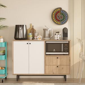 Mobile Cucina Con Vano Microonde 2 Ante 2 Cassetti Claudia Rovere E Bianco