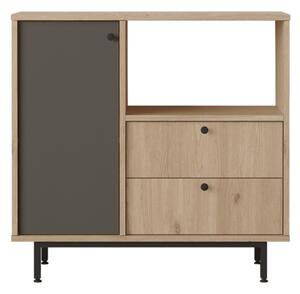 Mobile Cucina Con Vano Microonde 1 Anta 2 Cassetti Claudia Rovere E Antracite
