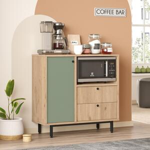 Mobile Cucina Con Vano Microonde 1 Anta 2 Cassetti Claudia Rovere E Verde Salvia