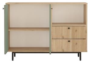 Mobile Cucina Con Vano Microonde 2 Ante 2 Cassetti Claudia Rovere E Verde Salvia