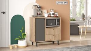 Mobile Cucina Con Vano Microonde 1 Anta 2 Cassetti Claudia Rovere E Antracite