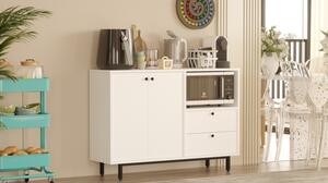 Mobile Cucina Con Vano Microonde 2 Ante 2 Cassetti Claudia Bianco