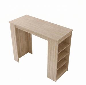 Tavolo Da Cucina Alto Con Ripiani Laterali 120x52x102H Clark Travertino