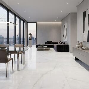 Piastrelle 60x120 Effetto Onice In Gres Porcellanato Gin White Lucide
