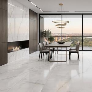 Piastrelle 60x120 Effetto Onice In Gres Porcellanato Gin White Lucide