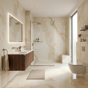 Piastrelle 60x120 Effetto Alabastro In Gres Porcellanato Eterea Beige Lucide