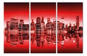 Quadro moderno Bagliore rosso sopra New York
