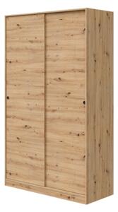 Armadio Guardaroba A 2 Ante Scorrevoli 120 Cm Con Barra Appendiabiti Rovere TOP020W