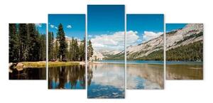 Quadro moderno Lago di montagna all'inizio dell'estate