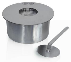 Bruciatore tondo per camino a bioetanolo biocamino inox 2,5 lt d.25 cm
