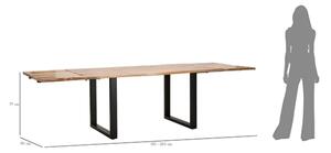 Tavolo Da Pranzo Allungabile 180-280x90x77 In Legno Gambe In Ferro Edge