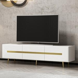 Mobile porta tv 180 cm con inserti dorati bianco serigrafato Jose