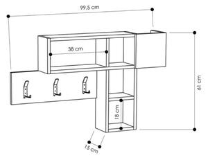 Appendiabiti da parete con vani Game bianco