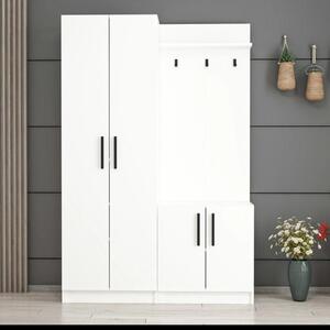 Armadio Ingresso 120x37x180 Con Ganci Appendiabiti Dante Bianco