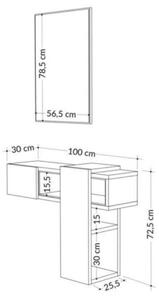 Composizione Ingresso Efes rovere e bianco con specchio