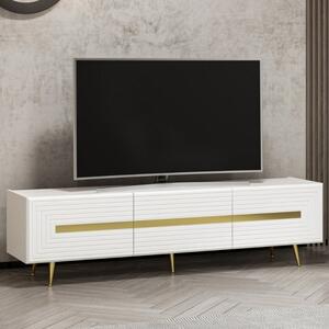Mobile porta tv 180 cm con inserti dorati bianco serigrafato Jose