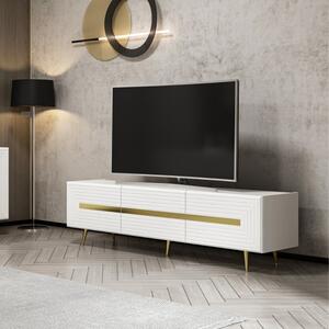 Mobile porta tv 180 cm con inserti dorati bianco serigrafato Jose