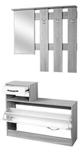 Mobile ingresso con specchio e scarpiera bianco opaco Rudolf XL