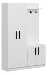 Armadio Ingresso 120x37x180 Con Ganci Appendiabiti Dante Bianco