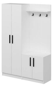 Armadio Ingresso 120x37x180 Con Ganci Appendiabiti Dante Bianco