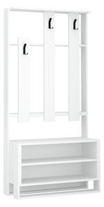 Mobile Ingresso Con Appendiabiti E Vani 90x36x180 Chester Bianco