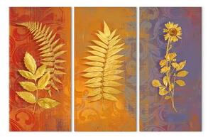 Quadro su tela Fiori secchi - trittico