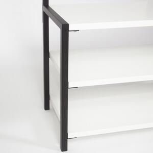Scaffale Ingresso Industrial 78x30x182 Con Appendiabiti E Scarpiera Nomad Bianco