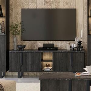Mobile Porta TV 165 Cm A 4 Ante Palissandro Nero Zaira