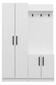 Armadio Ingresso 120x37x180 Con Ganci Appendiabiti Dante Bianco