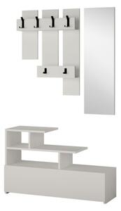 Mobile ingresso Vesty bianco con scarpiera e specchio