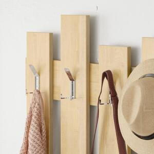 Appendiabiti a muro Wave rovere effetto legno 8 ganci