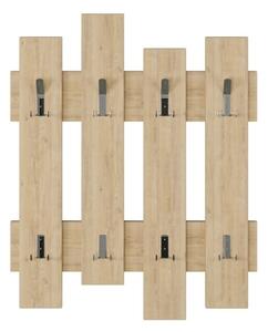 Appendiabiti a muro Wave rovere effetto legno 8 ganci