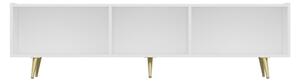 Mobile porta tv 180 cm con inserti dorati bianco serigrafato Jose