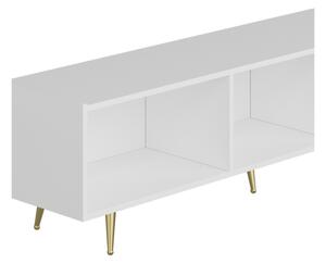 Mobile porta tv 180 cm con inserti dorati bianco serigrafato Jose