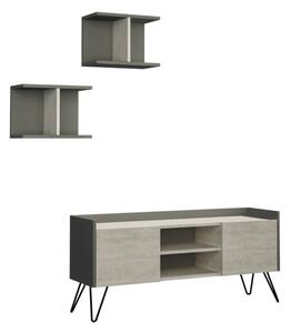 Mobile Porta TV 120 Cm Con Ante E Mensole Klappe Bianco E Antracite