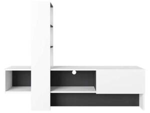 Mobile porta TV 180 cm bianco e antracite con libreria Troya