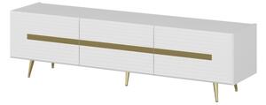 Mobile porta tv 180 cm con inserti dorati bianco serigrafato Jose
