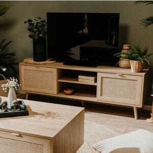 Mobile Porta TV 150 Cm 2 Ante Effetto Vimini Bali 56A