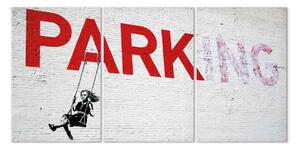 Quadro su tela Bambina sull'altalena (Banksy)
