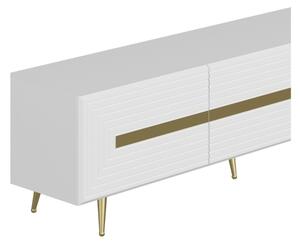 Mobile porta tv 180 cm con inserti dorati bianco serigrafato Jose